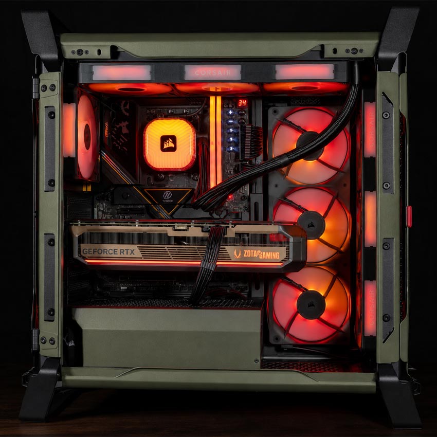 Vỏ máy tính Corsair WARTHOG - Mil Green (eATX/3 Fan) - Hình 4