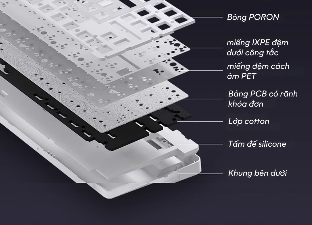 Bàn phím cơ gaming AULA F87 3 mode 5