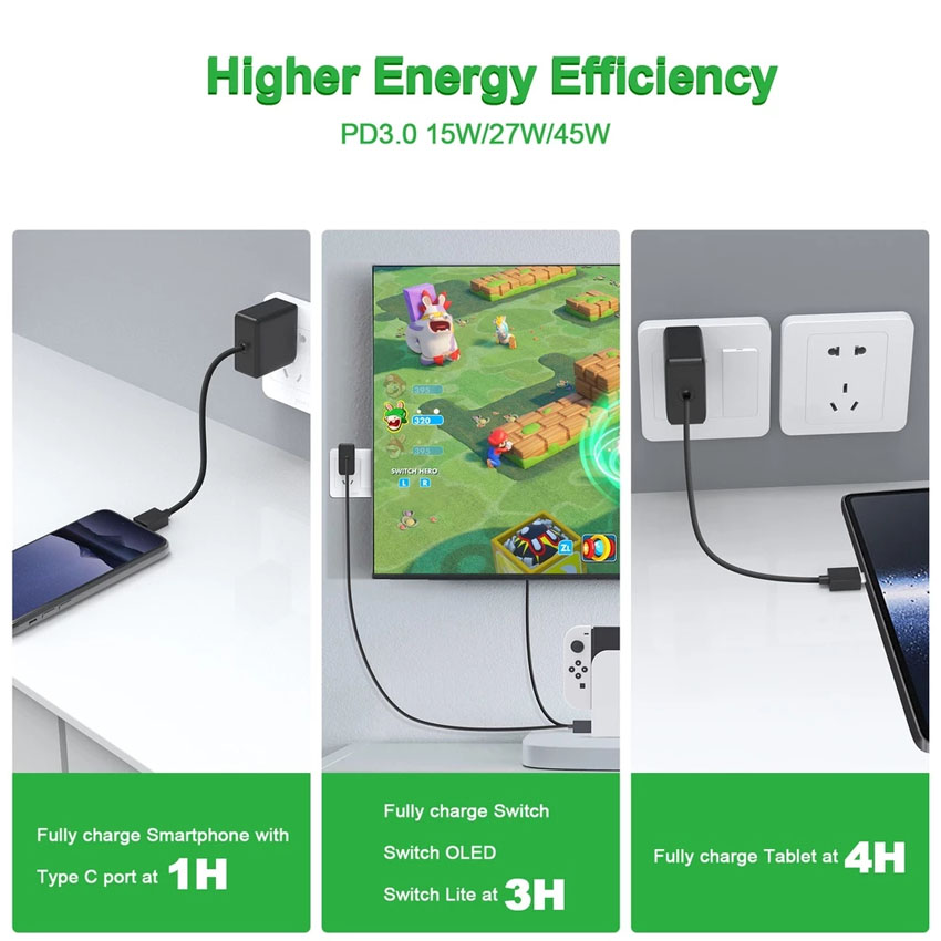 Bộ sạc nhanh đa năng JYS PD 3.0 45W AC (JYS-SD010) 4