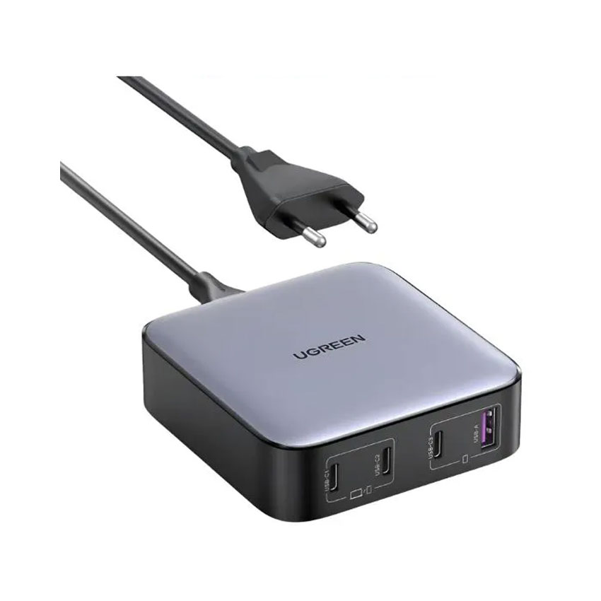 Củ sạc Ugreen CD328 2 cổng USB-C và 2 USB Nexode công nghệ GaN 100W màu đen 90928