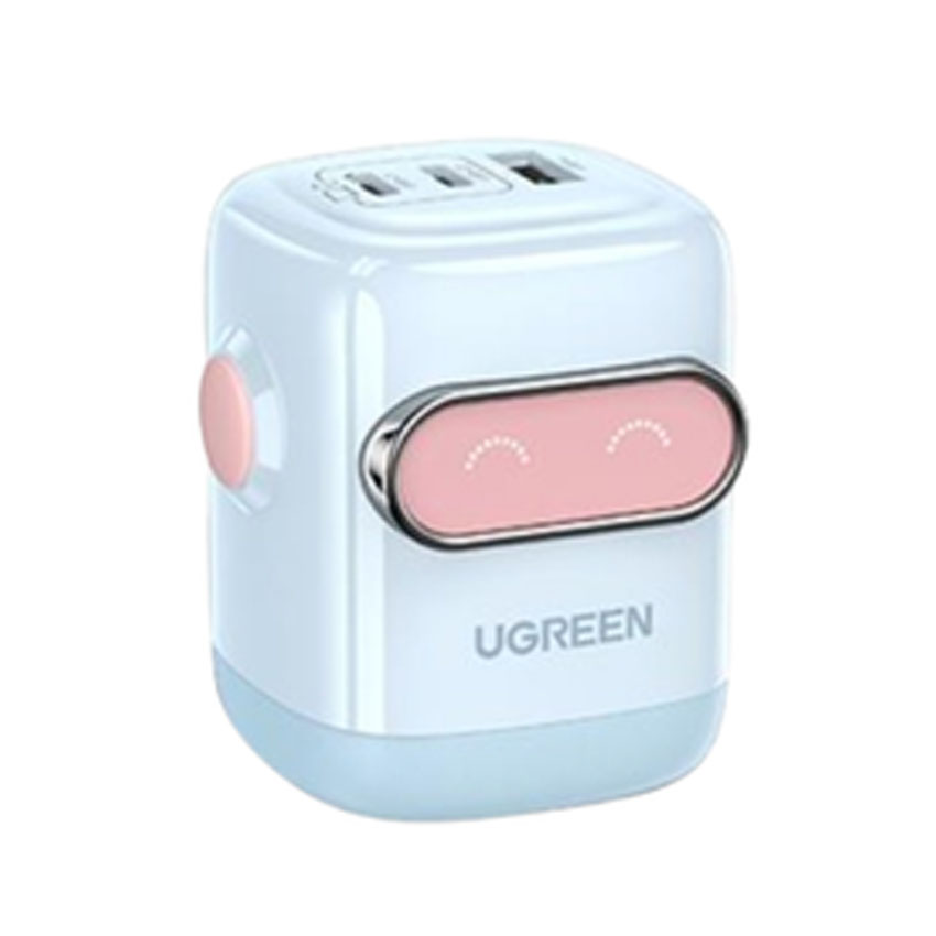Củ sạc nhanh Ugreen GaN 65W 2C1A hình robot màu xanh pha hồng 35856 US
