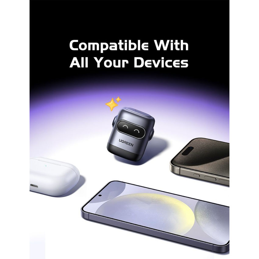 Củ sạc nhanh Ugreen GaN hình Robot 30W 1 cổng Type-C màu đen 45004 US 2