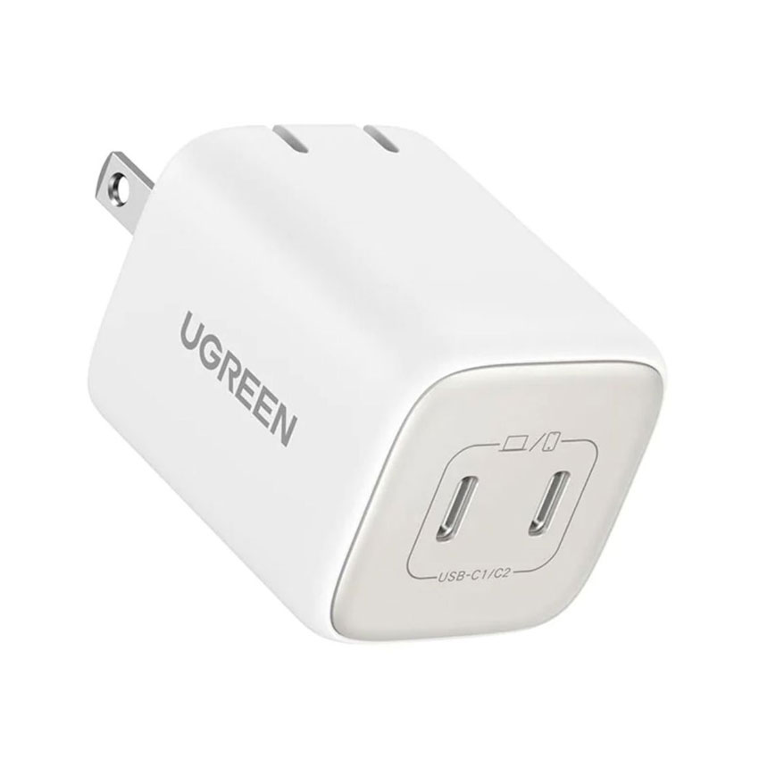 Củ sạc nhanh Ugreen Nexode 45W 2 cổng USB-C PD GaN Fast Charger US màu trắng 15331