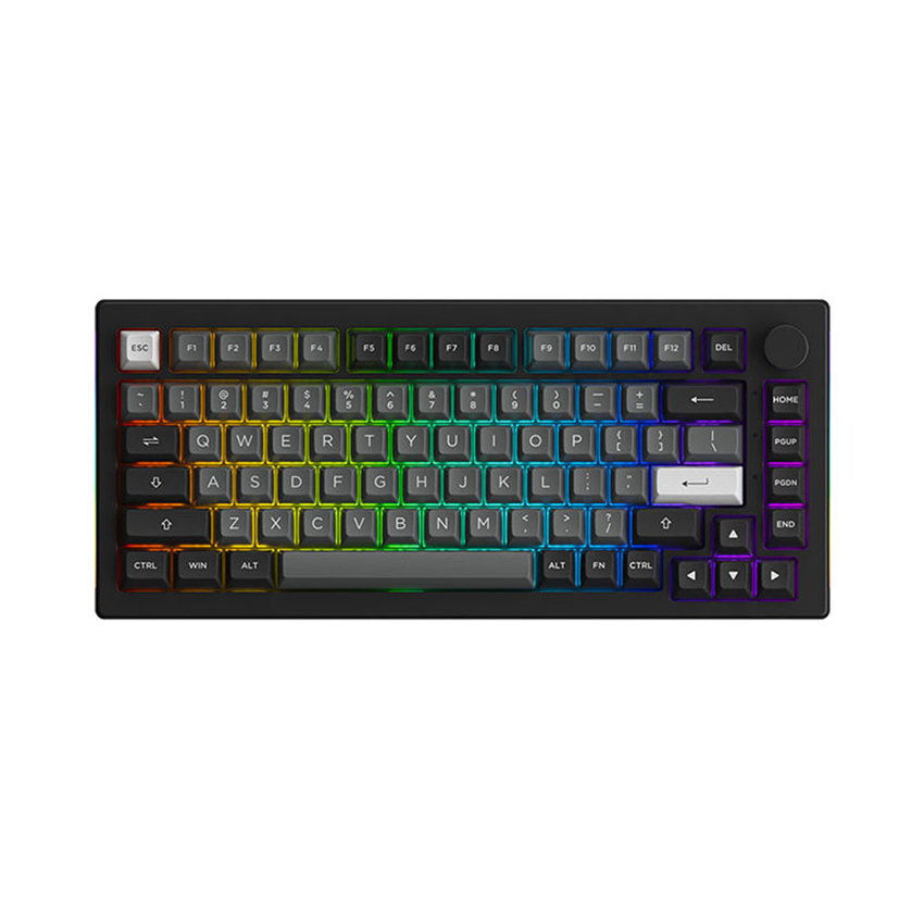 Bàn phím AKKO 5075B Plus-S Black & Silver (Akko switch v3 - Cream Yellow Pro)