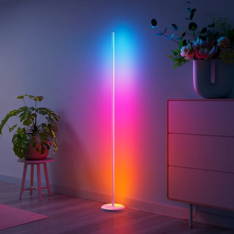 Cây đèn hắt sáng thông minh Nanoleaf - 16 Triệu Màu, Đồng Bộ Nhạc, Điều Khiển Giọng Nói màu trắng chính hãng