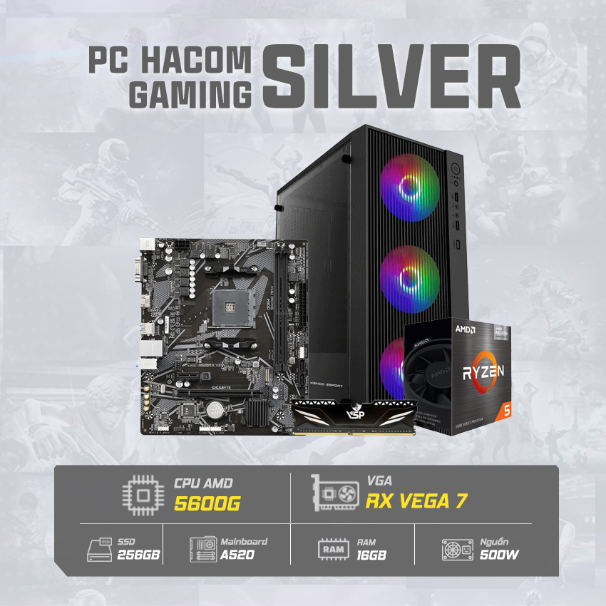 PC HACOM SILVER PRO 036 ( Ryzen 5 5600G / RX Vega 7) chính hãng