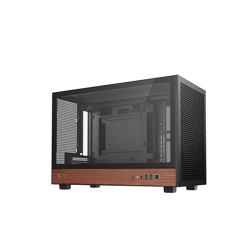 Vỏ Case DEEPCOOL CH260 WOOD - Black (mATX/0 fan) chính hãng