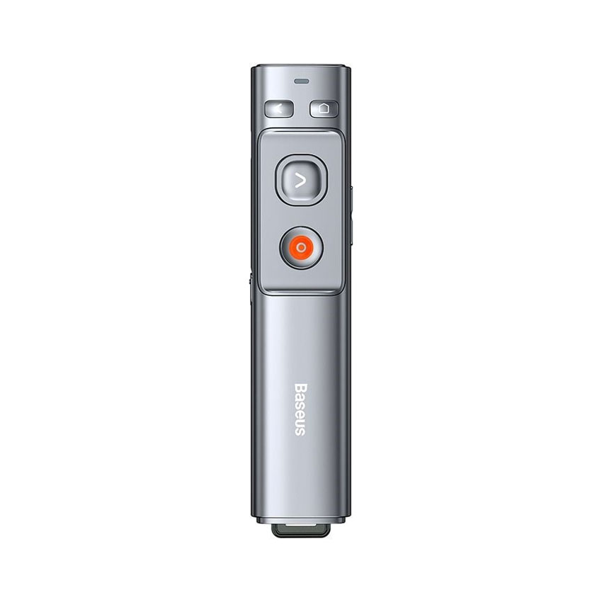 Bút trình chiếu Baseus Orange Dot Wireless Presenter (Red Laser) Grey (Hàng trải nghiệm) - Hình 1