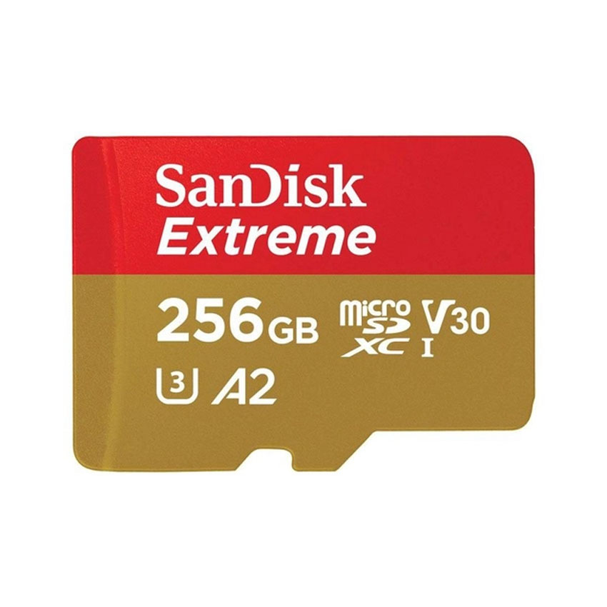Thẻ nhớ SanDisk 256G Extreme,SDSQXAV-256G-GN6MN,V30,U3,C10,A2,UHS-I,190MB/s R,130MB/s W,4x6 - Hình 1