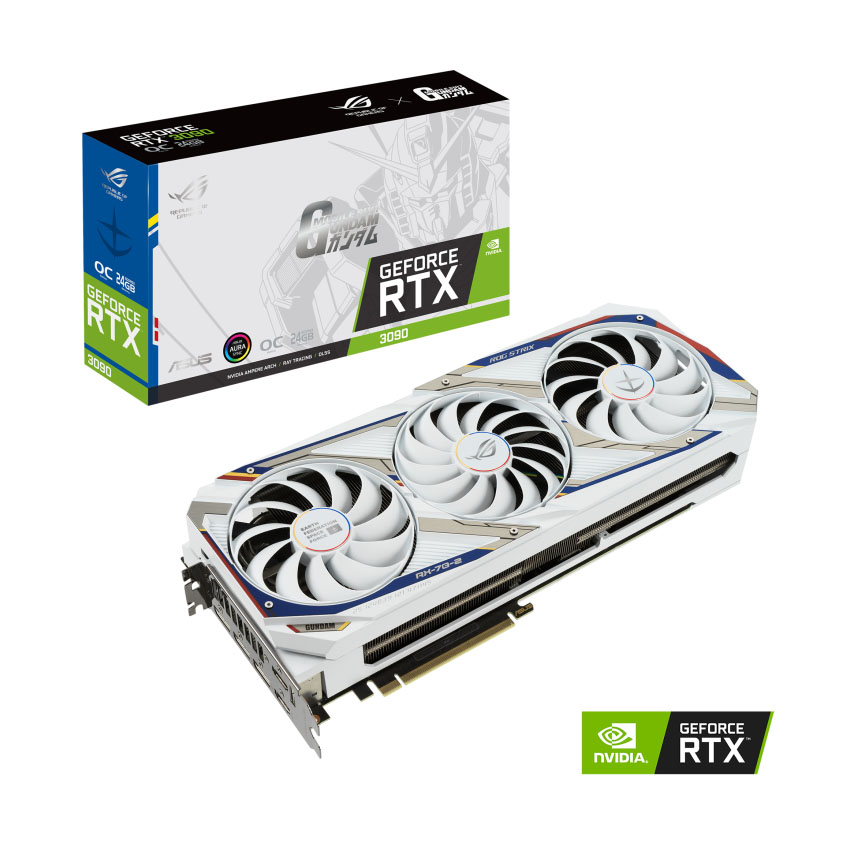 Card màn hình Asus ROG STRIX GeForce RTX 3090 GUNDAM EDITION - Cũ đẹp (Box)