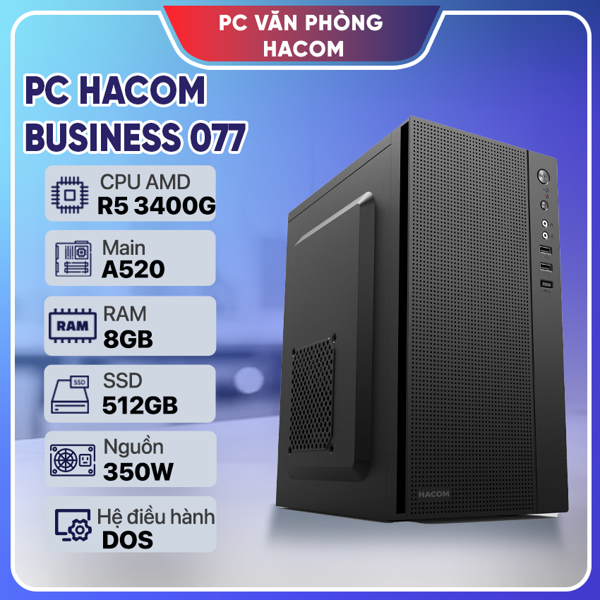 PC HACOM ECONOMY 077 ( Ryzen 5 3400G / 8GB RAM / 512GB SSD)