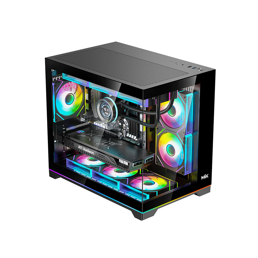 Vỏ Case MIK G7 Led Strip BLACK (mATX/0fan) - Hình 2