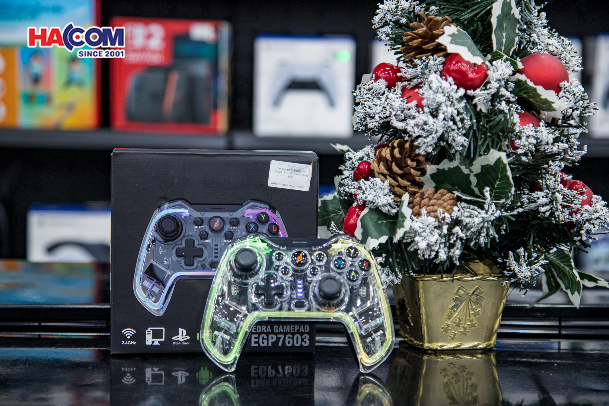 Tay cầm game không dây E-DRA EGP7603 Màu Trong Suốt  7