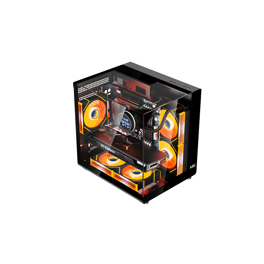Vỏ Case MIK G3 PRISM GLASS M BLACK (mATX/0fan) - Hình 2