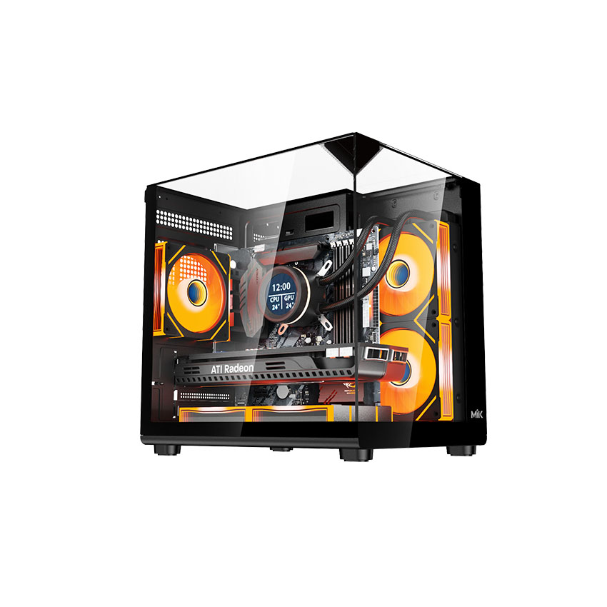 Vỏ Case MIK G3 PRISM GLASS M BLACK (mATX/0fan) chính hãng