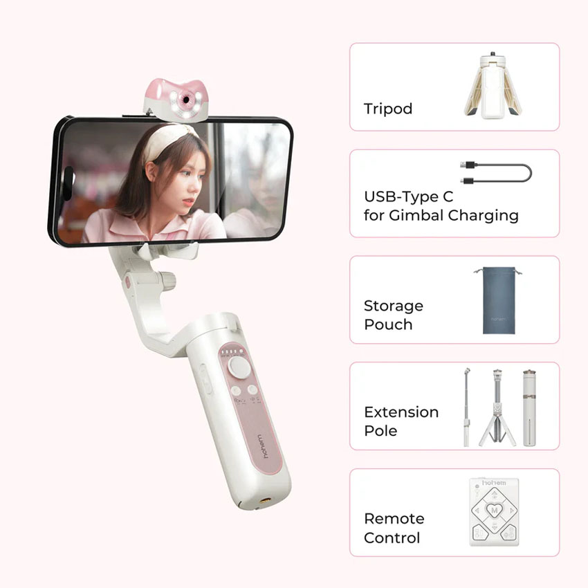 Gimbal Hohem iSteady V2S Kit (model 2023) - Màu hồng - Hình 2