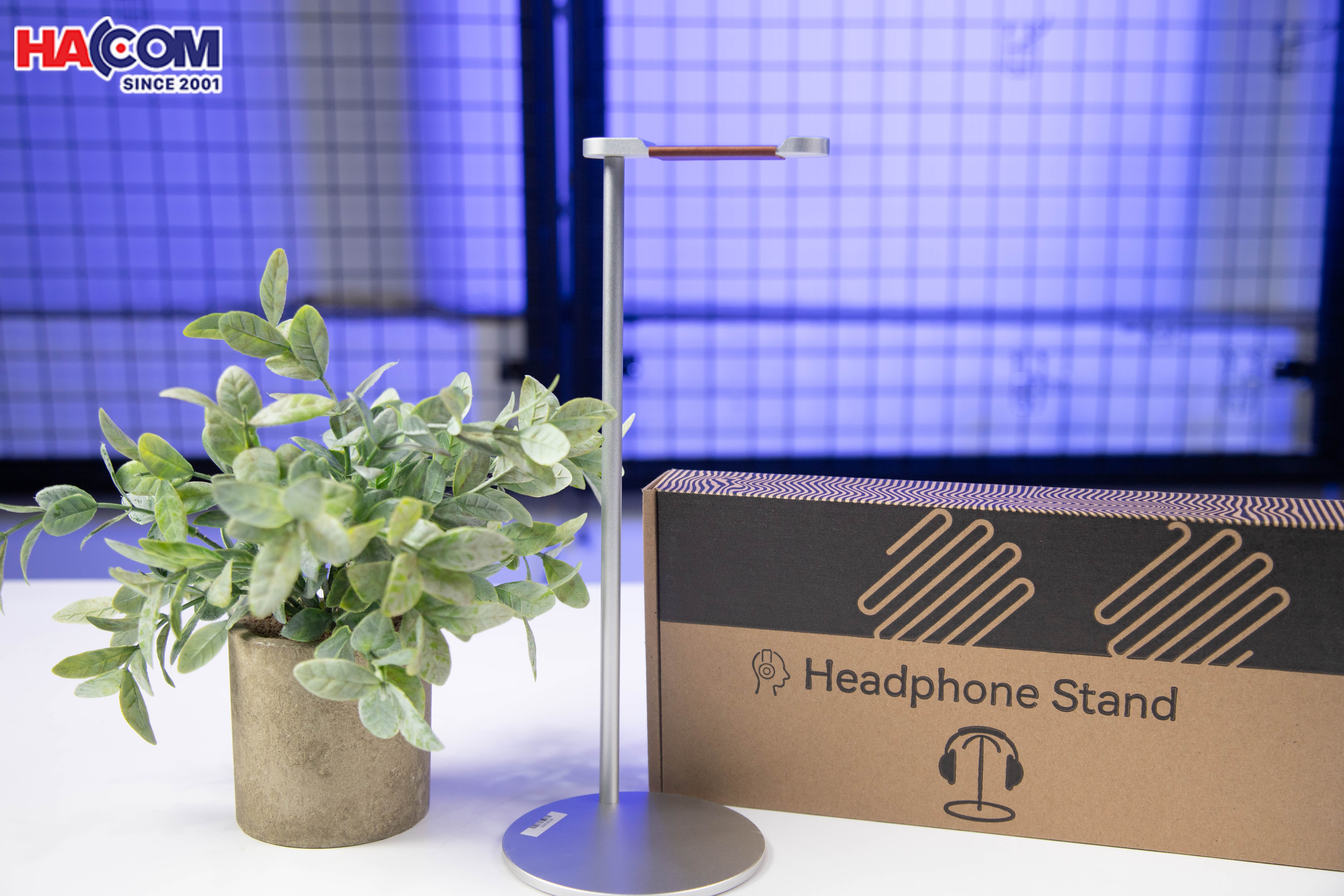 Giá treo tai nghe Crossline EJ9 màu bạc - Hợp kim nhôm và PU 2