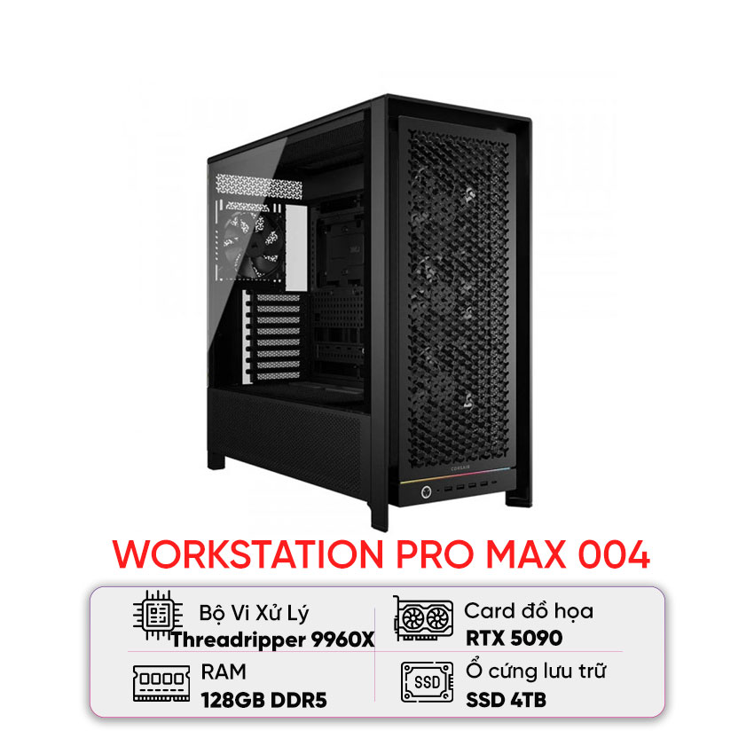 PC HACOM WORKSTATION PRO MAX 004  (Ryzen Threadripper 9960X / 4TB SSD / 128GB RAM / RTX 5090)