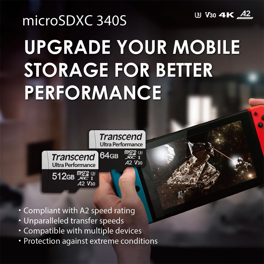Thẻ nhớ Transcend 512GB microSD w/ adapter UHS-I U3 C10 V30 A2 Ultra Performance (TS512GUSD340S) 5