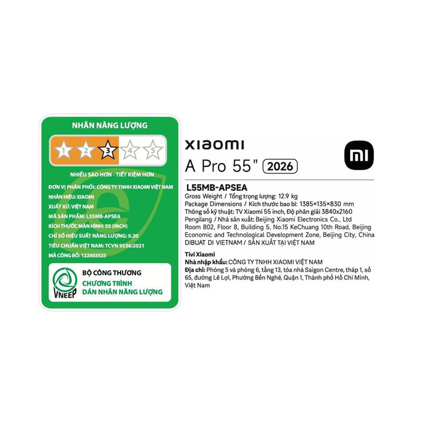 Tivi Xiaomi QLED 55 inch 4K A Pro 2026 L55MB-APSEA 4