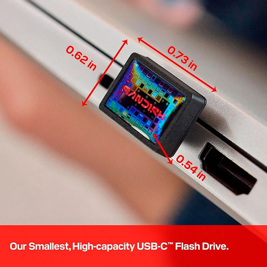 USB Sandisk Extreme Fit USB-C, Flash Drive, 256GB, USB 3.2 Gen 1, 400MB/s(SDCZ530-256G-G46) 1
