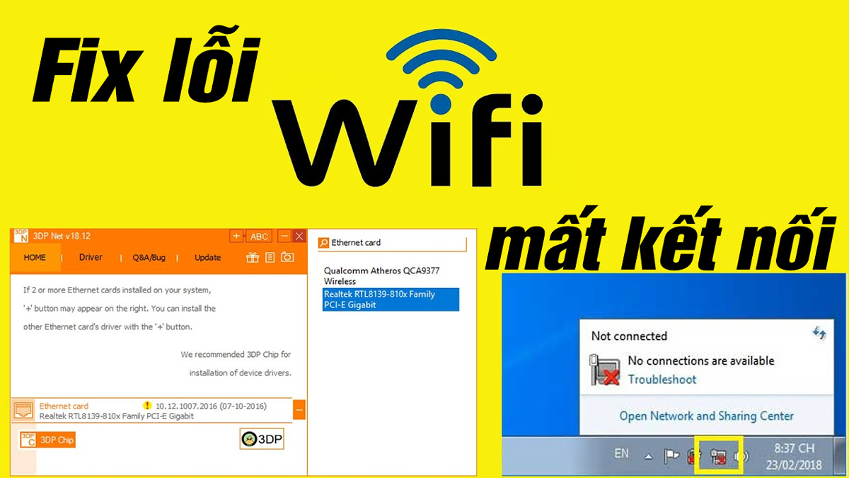 Hướng dẫn cài driver wifi, LAN cho win 7, XP, 8, 10 tự động với 3DP Net