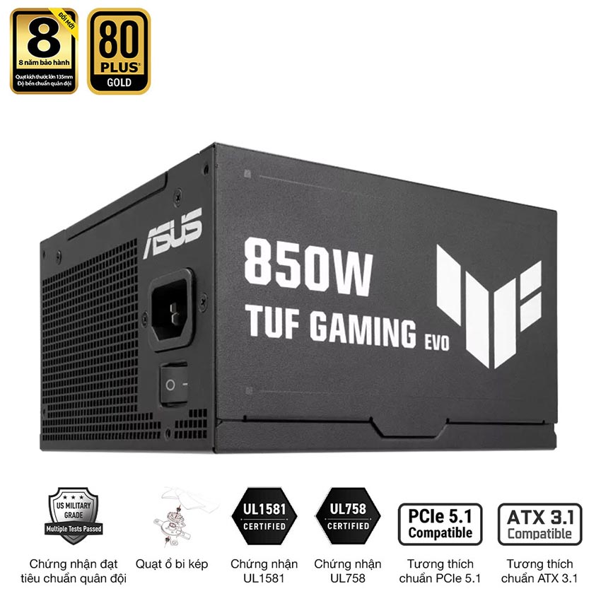 Nguồn ASUS TUF GAMING 850G EVO - 850W (80 Plus Gold/ATX3.1/Full modular) - Hình 3