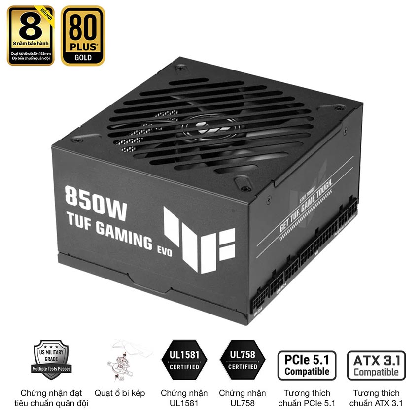 Nguồn ASUS TUF GAMING 850G EVO - 850W (80 Plus Gold/ATX3.1/Full modular) - Hình 6