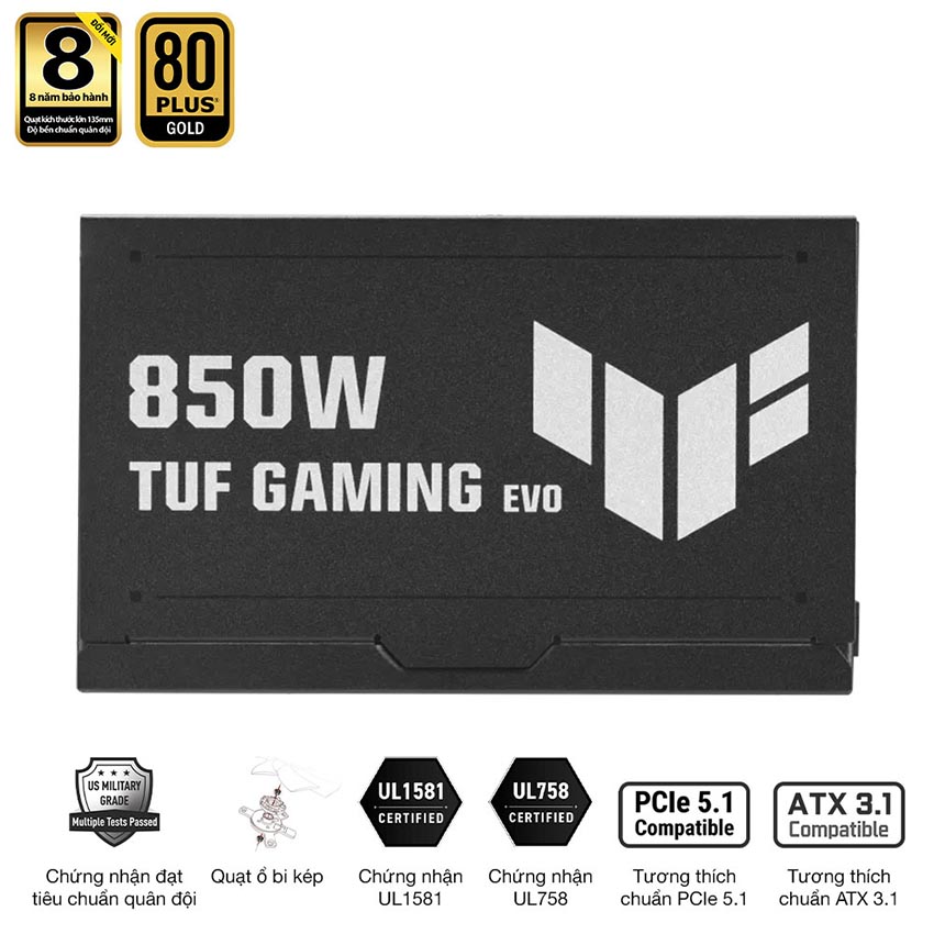 Nguồn ASUS TUF GAMING 850G EVO - 850W (80 Plus Gold/ATX3.1/Full modular) - Hình 7