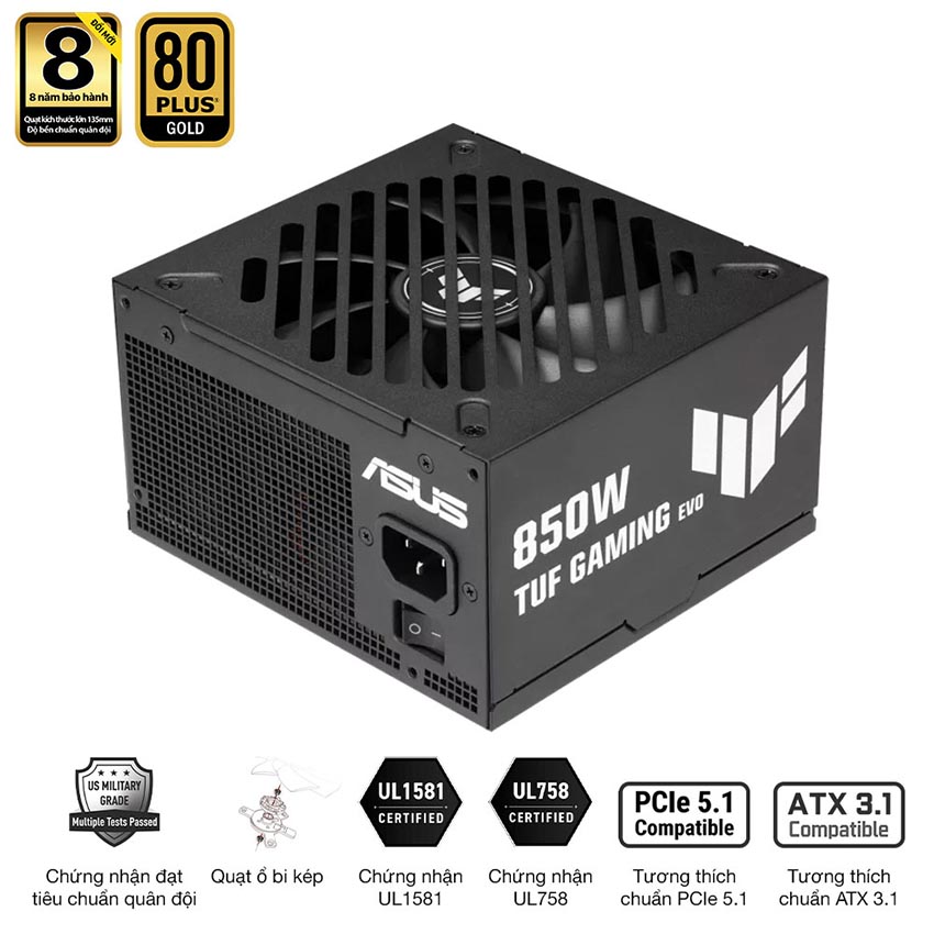 Nguồn ASUS TUF GAMING 850G EVO - 850W (80 Plus Gold/ATX3.1/Full modular) - Hình 9