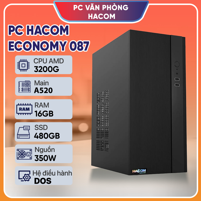 PC HACOM ECONOMY 087 (Ryzen 3200G / 16GB RAM / 480GB SSD) chính hãng
