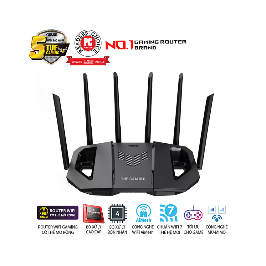 Bộ Phát Wifi 7 ASUS TUF-BE6500 Gaming 4