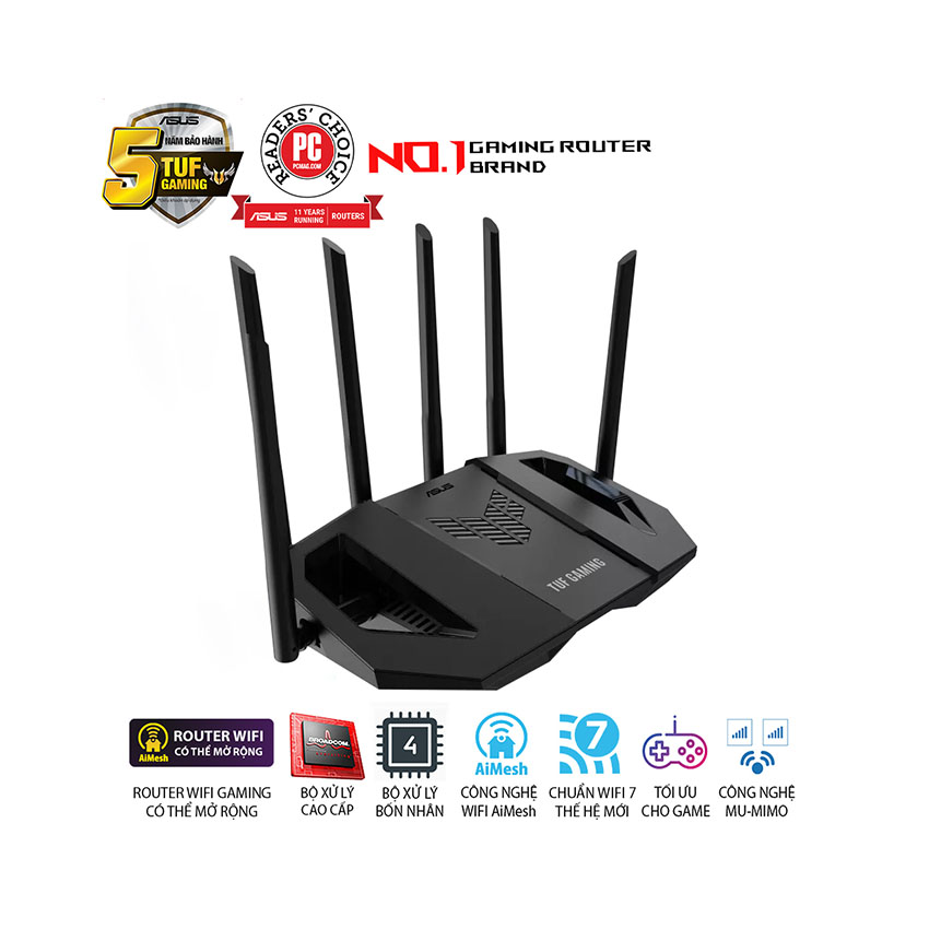 Bộ Phát Wifi 7 ASUS TUF-BE6500 Gaming 1