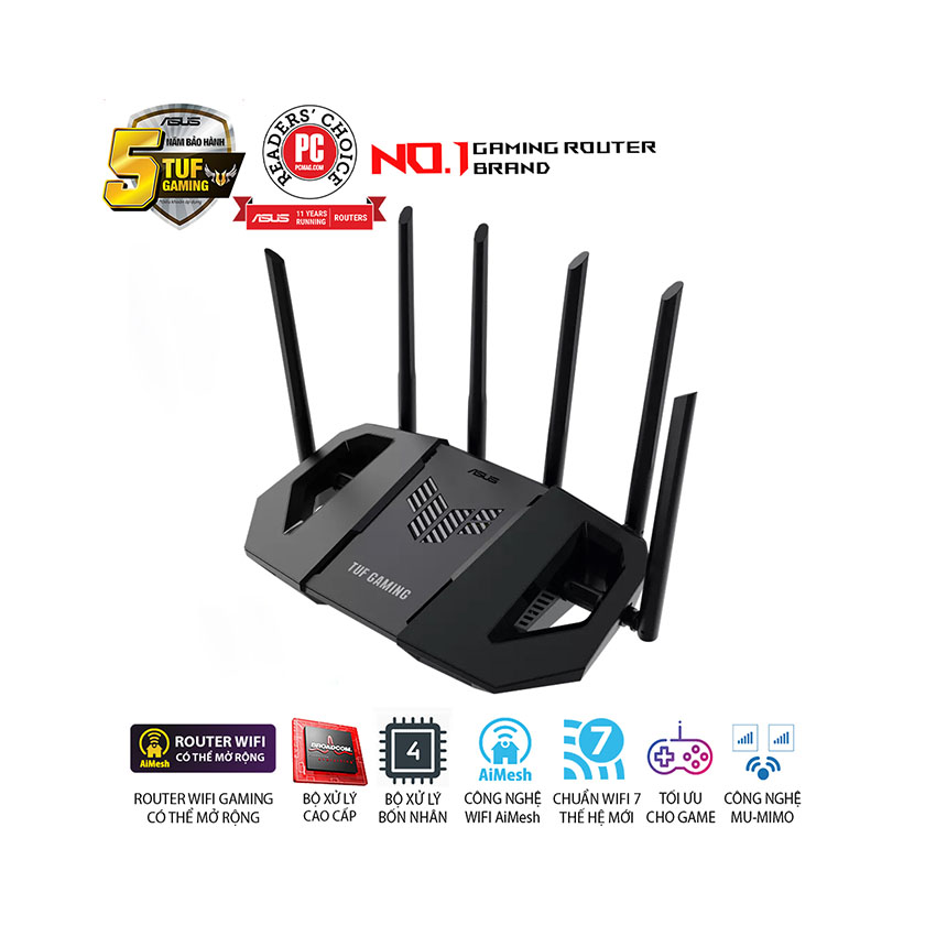 Bộ Phát Wifi 7 ASUS TUF-BE6500 Gaming 2