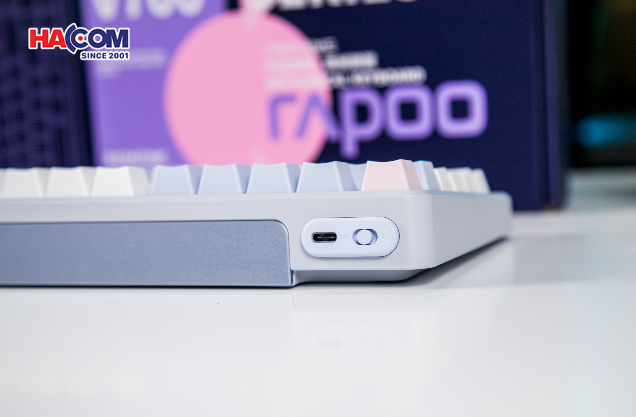 Bàn phím cơ Gaming Rapoo V700DIY-75 (Xanh Dương/Xám/Hồng) 11