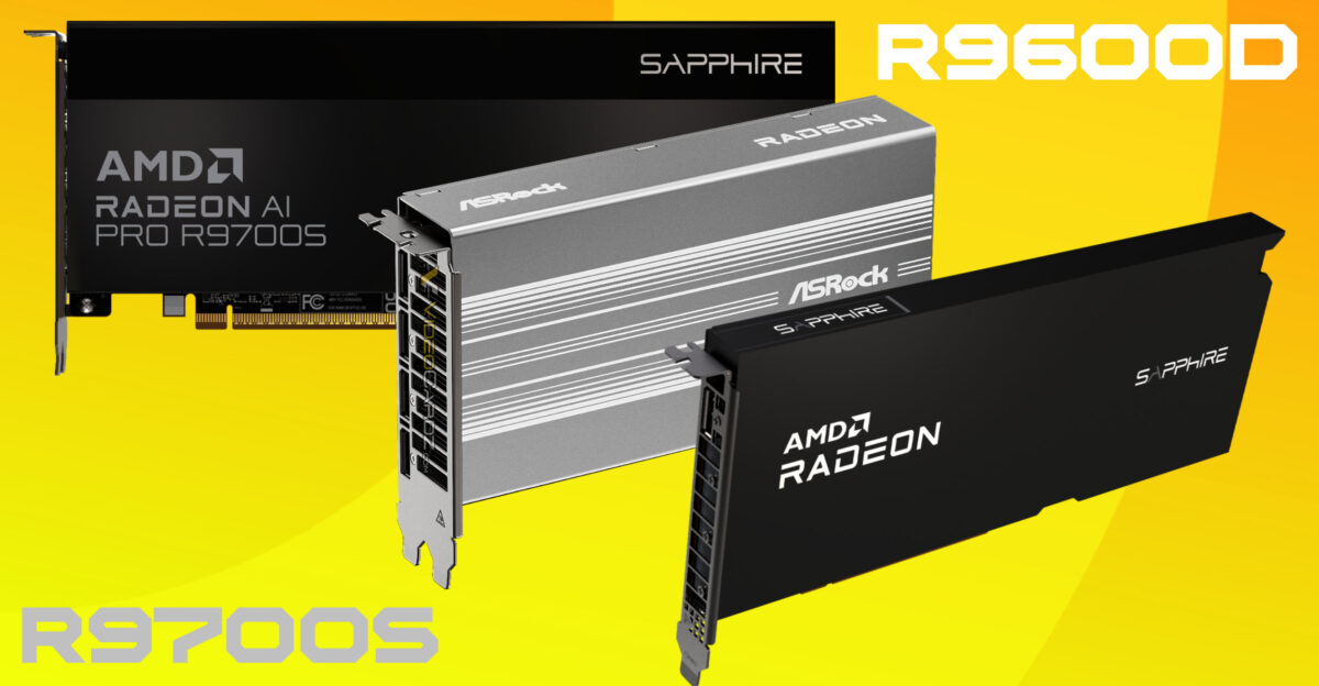 powercolor sapphire asrock radeon ai pro 9700s 9600d
