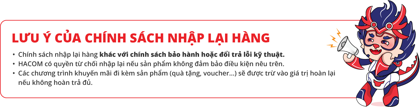 Lưu ý của chính sách nhập lại hàng