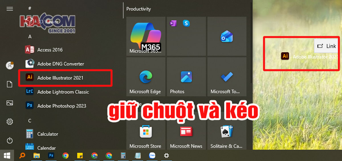 dua ung dung ra desktop windows 11 trong 30 giay hacom 5