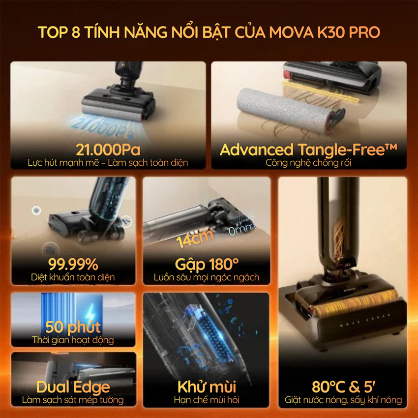 Máy hút bụi lau nhà cầm tay Mova K30 Pro - Hình 5