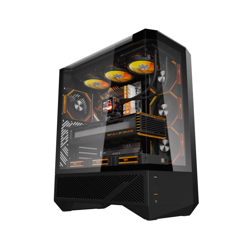 Vỏ case DARKFLASH DY460 Black (ATX/0 fan) chính hãng