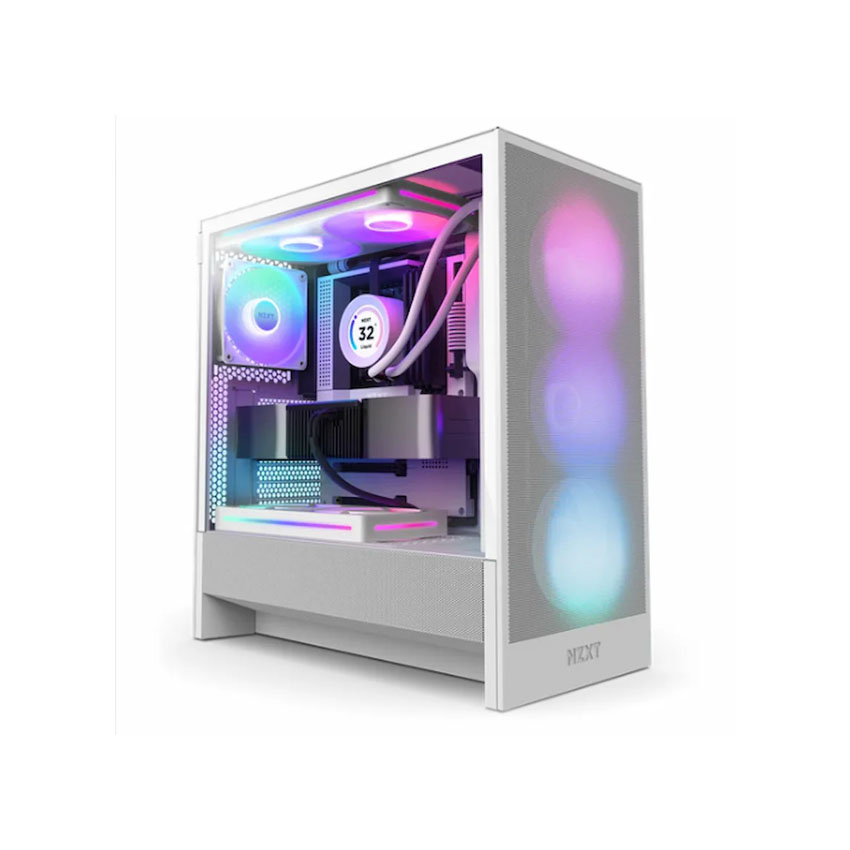 Vỏ Case NZXT H5 FLOW RGB (V2) ALL WHITE (ATX/4 fan) chính hãng