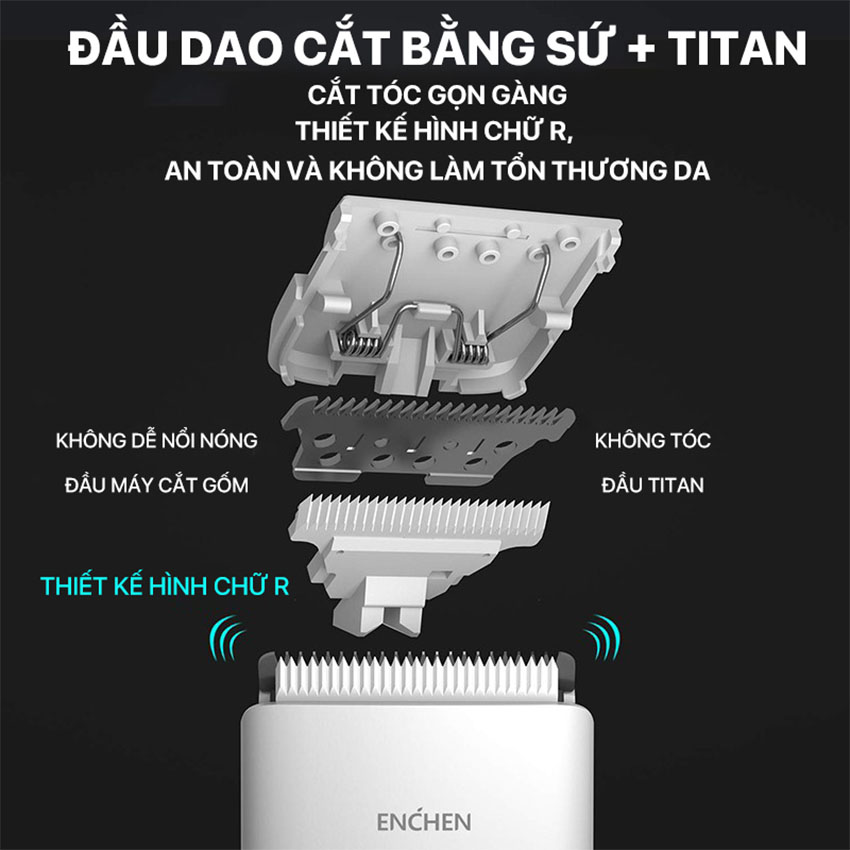 Tông Đơ Cắt Tóc Enchen Boost - Màu Trắng 7