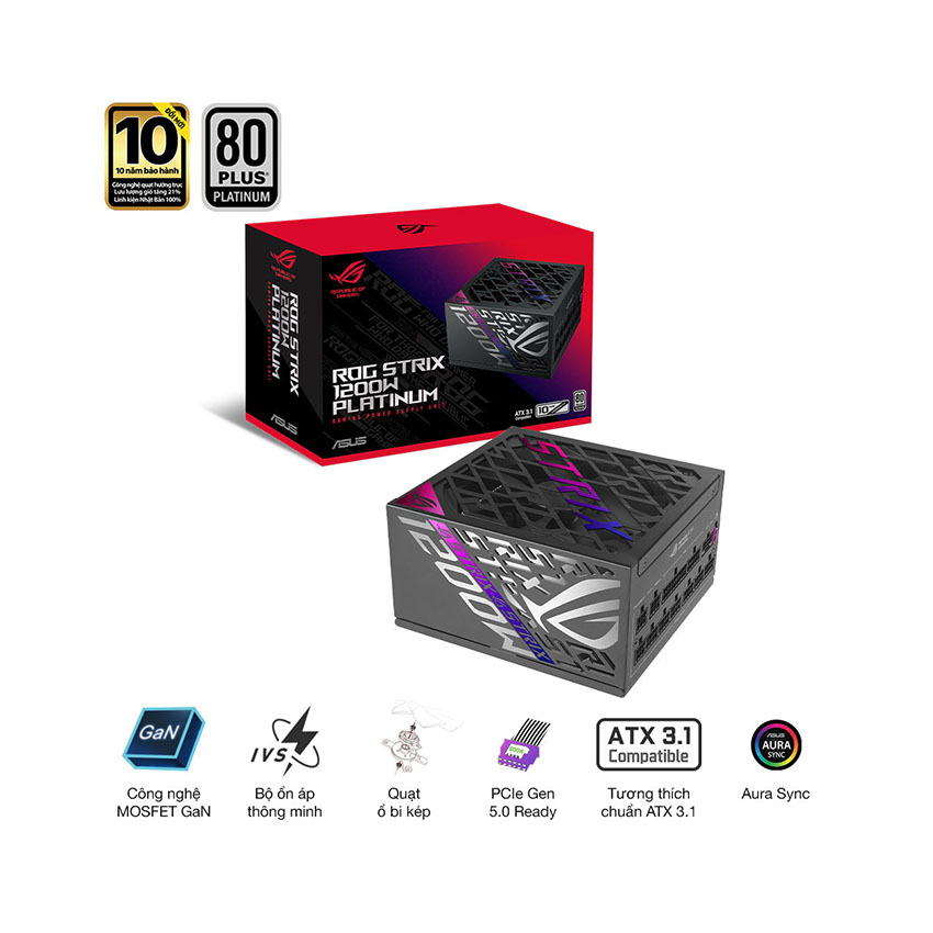 Nguồn Asus ROG STRIX 1200P GAMING - 1200W ( 80+ Platinum/ATX3.1/Full Modular)