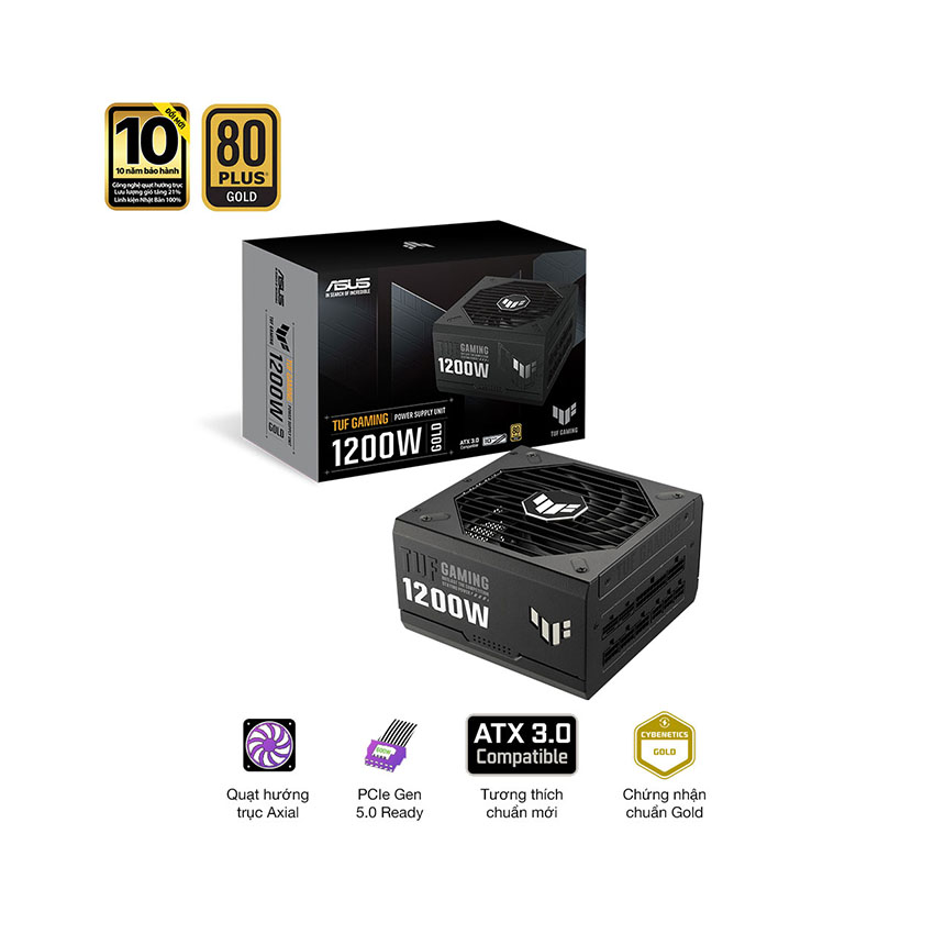 Nguồn Asus TUF Gaming 1200W Gold ATX3.0 ( Pci Gen 5.0 /80 Plus Gold/Màu Đen/Full Modular)