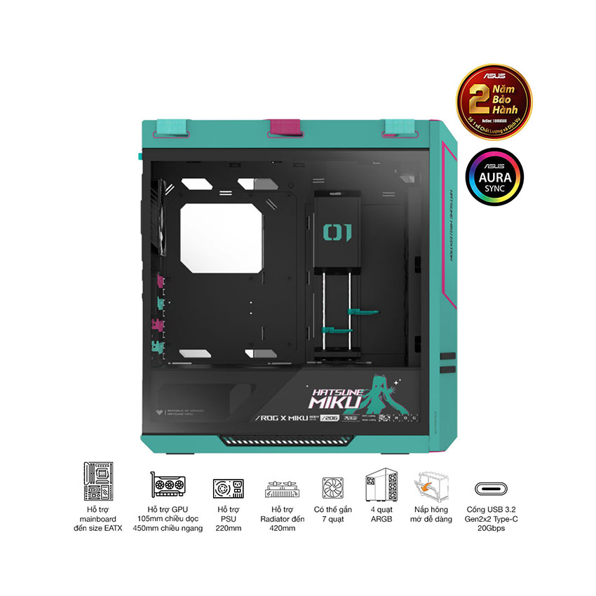 Vỏ Case ASUS ROG STRIX Helios II GX601S - Hatsune Miku Edition (eATX4 fan 140mm) 2
