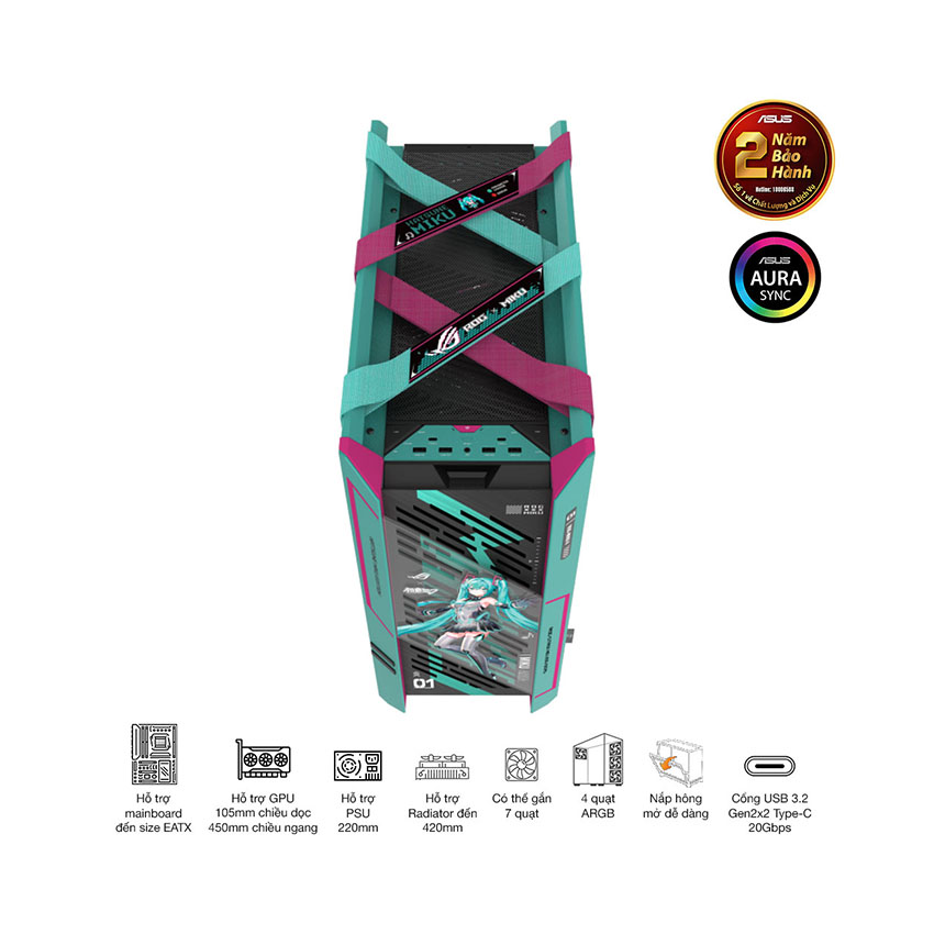 Vỏ Case ASUS ROG STRIX Helios II GX601S - Hatsune Miku Edition (eATX4 fan 140mm) 7