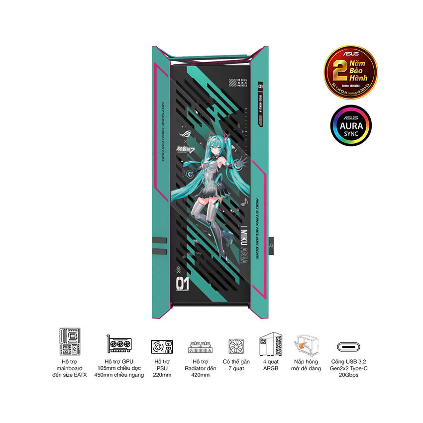 Vỏ Case ASUS ROG STRIX Helios II GX601S - Hatsune Miku Edition (eATX4 fan 140mm) 6