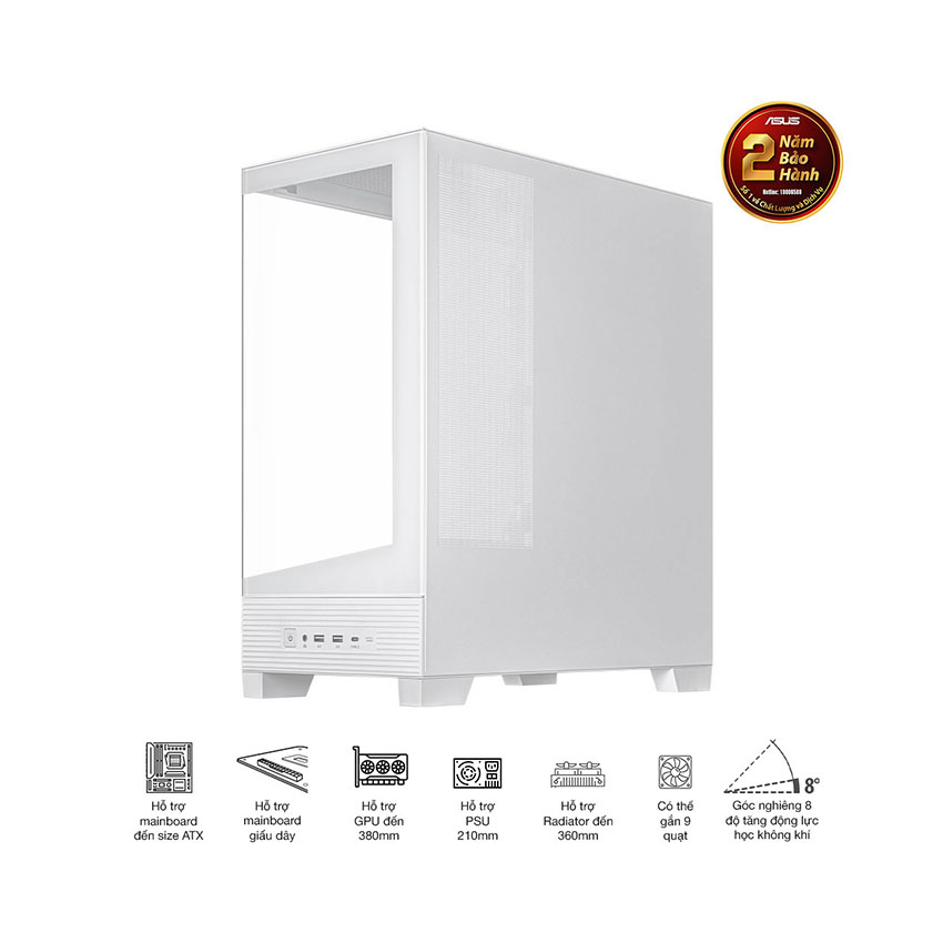 Vỏ Case Asus A31 TG WHITE (ATX/Mid tower) 2