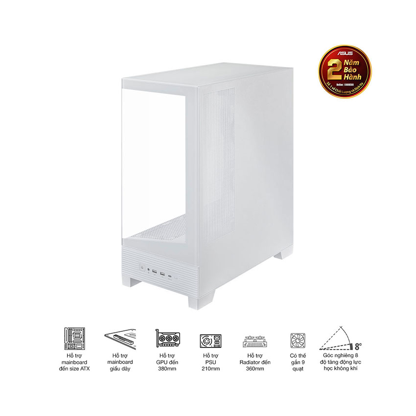 Vỏ Case Asus A31 TG WHITE (ATX/Mid tower) 4