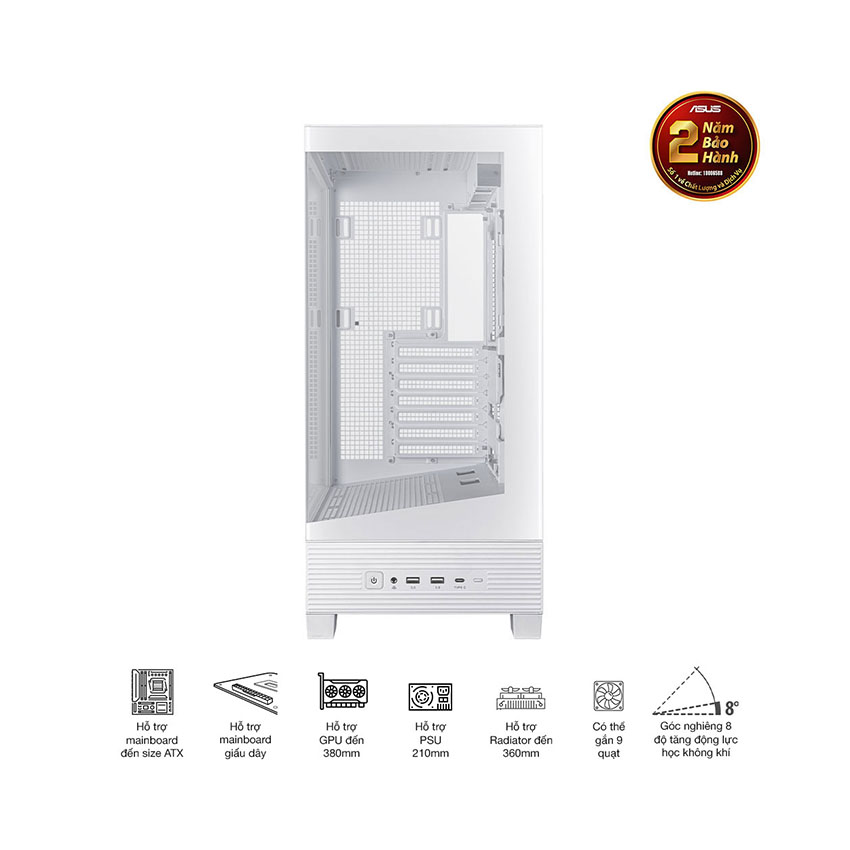 Vỏ Case Asus A31 TG WHITE (ATX/Mid tower) 6